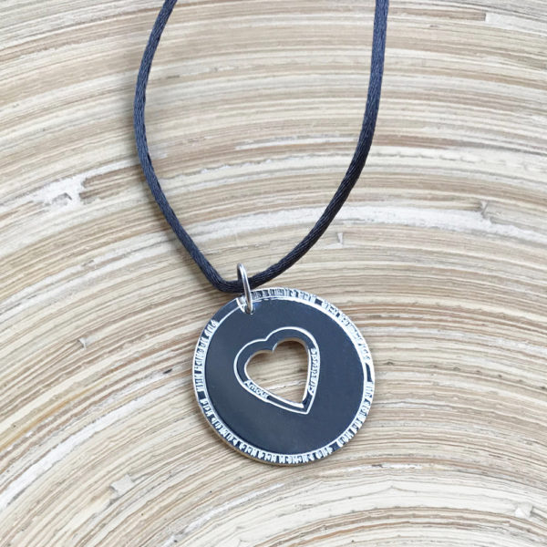 Collier - Amour & Gratitude - Gris anthracite