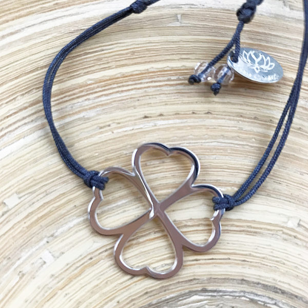 Bracelet - Coeur de fraternité - Gris anthracite