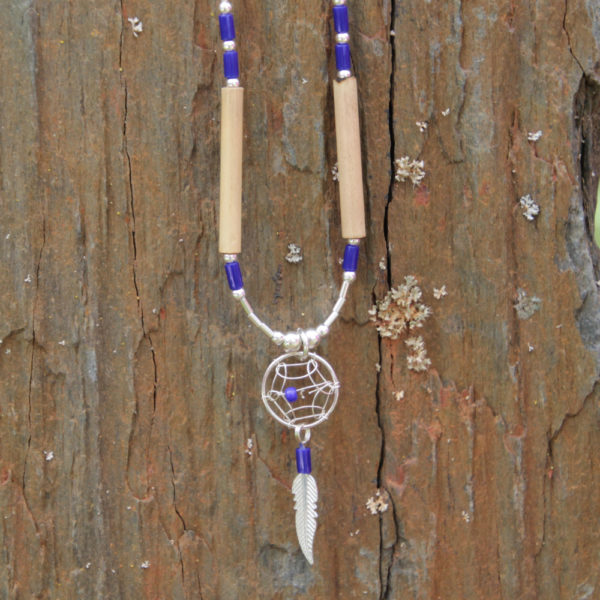 Collier en argent - Capteur de rêves - Lapis