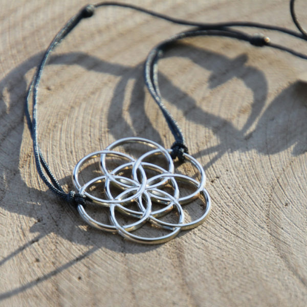 Bracelet Graine de vie - Gris anthracite
